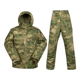 Hunting Jackets Winter Camouflage Men's Hooded Parka Heat Reflective Graphene Thick Thermal Uniform Outdoor Tactical Jacket And Pants