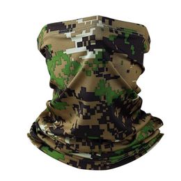 Fashion Face Masks Neck Gaiter Military tactical bandages summer facial scarves tubular headscarves Scraf camouflage UV resistant soft neck cover mens Q240510