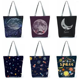 Evening Bags Customise Handbag Starry Sky Universe Print Women Designer Tote Eco Reusable Shopping Shopper School Shoulder Bag
