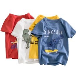 2024 Kids Shirts Dinosaur Printed Cartoon T Shirt for Boys Summer Animal Printing Boy Tops Tees Children Clothes 240510