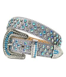 Western Rhinestones Belts Cowgirl Cowboy Leather Luxury Strap Diamond Studded Belt Wide Buckle For Men Women9731140