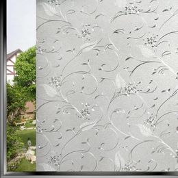 Window Stickers 45x100 Cm Anti-static Glass Sticker Opaque Flower Film Bedroom Bathroom Office Privacy