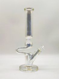 13 Inch 9MM Thickness Large Scale Heady Glass Bong Tinted Rainbow Hookah Glass Bong Dabber Rig Recycler Irregular Bentover Water Bongs 14mm US Warehouse