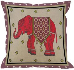 Pillow Pink Elephant Cotton Linen Throw Case Cover Sofa Home Bed Decor 18 X Inch Covers Decorative