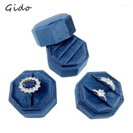 Jewelry Pouches Store Gift Prop Wedding Storage Case Rings Ear Studs Container Display Holder Box Three Ring