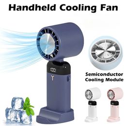 Portable Hand Fan Air Cooler Outdoor Semiconductor Refrigeration Cooling 3600mAh Battery USB Rechargeable Cold 240424