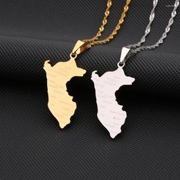 Pendant Necklaces Map Of Peru With City Name Necklace For Women Stainless Steel Gold Silver Color Peruvian Ethnic Anniversary Jewelry Gift