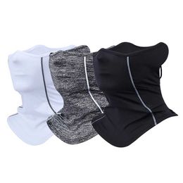 Fashion Face Masks Neck Gaiter Reflective Night Walk Half facial mask Summer Silk Sunscreen Dustproof Scarf Q240510