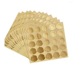 Gift Wrap 300Pcs Gold Embossed Wax Seal Looking Heart Envelope Seals For Wedding Invitations / Greeting Cards Self-Adhesive
