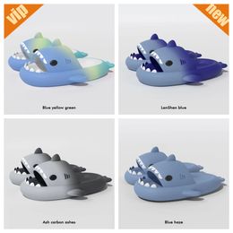 Shark Massage Bottom Slippers Couples Bathroom Slippers couple cute lovely Colours solid family PU shower lover shark non-slip Mop Slippers plus