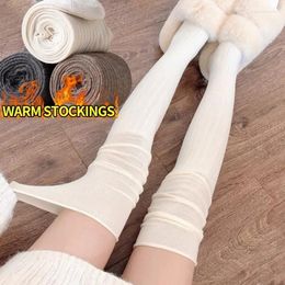 Women Socks Sexy Thigh High Stocking Fashion Solid Colour Over The Knee Stockings Leggings Thermal Warm Cotton Long Tube