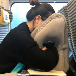 Pillow Inflatable Air Home Travel Headrest Chin Support S For Airplane Plane Office Rest Neck Nap Pillows