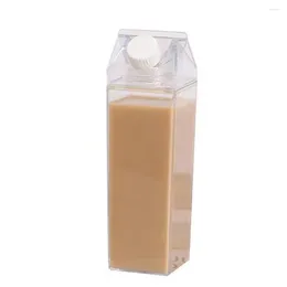 Water Bottles Reusable Clear Plastic Bottle In Milk Carton Shape Portable And Eco Friendly For Juice Tea Multiple Sizes Available