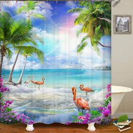 Shower Curtains Nordic Style Beautiful Flamingo Printing Bathroom Home Decoration Waterproof Fabric For Screen