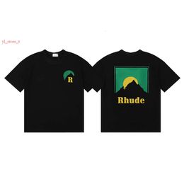 RHUDE Luxusmarke Rhude Shirt Männer T -Shirts Designer Shirt Männer Shorts Druck weiß Schwarz S M L XL STREET COTTON FODEMEN JUGENDE MENS THIRTS THIRT CA35