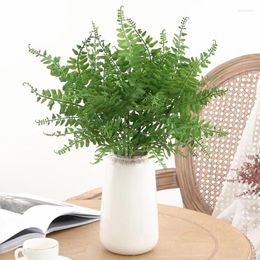 Decorative Flowers Simulation Persian Leaf Green Plant Branch Plastic Fake Flower Artificial White Red Leaves Shopping Mall Floral