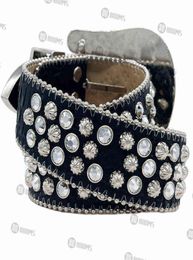 2021 Digner BeltSimon Belts For Men Women Shiny Diamond Belt Black On Black B5644410