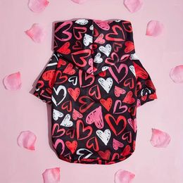 Dog Apparel Funny Heart Shirt Valentine's Day Pet Hoodies Cute Puppy Costume Clothes For Small Medium Dogs Cats Pets