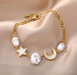 Charm Bracelets Cute Lovely Star Moon Pearl For Women Unuaual Gifts Girls Sweet Jewellery Female Simple Personality Bracelet9501568