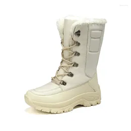 Boots Women Snow Female High Top Warm Plush Cotton Shoes Winter Non-slip Outdoor Windproof Waterproof Ladies Casual