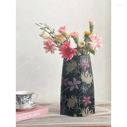 Vases Soft Black Flower Ceramic Vase That Can Better Set Off Flowers Living Room Decoration Home