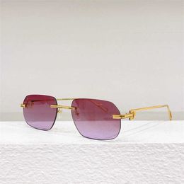 Designer Carterfeng INS frameless sunglasses celebrity internet same UV resistant CT0113 category PJGE