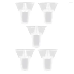 Disposable Cups Straws 5 Sets Kid Food Tumbler Thickened Drink Cup Delicate Beverage Outdoor Bowl Combined Pp Portable Child