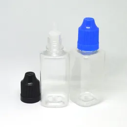 Storage Bottles 50pcs Empty Hard Square PET Bottle 30ml Plastic Dropper With Childproof Cap E Liquid Vial