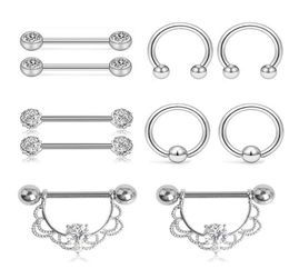Fashion Jewellery Stainless Steel Navel Belly Lip Nipple Eyebrow Bar Ring Ball Piercing Kit Body Jewelry6001305