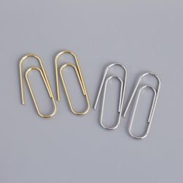 100 Real 925 Sterling Silver Plain Paper Clipon Screw Back Ear Cuff for Women Simple Pin Clasp Earrings without Piercing YME6747176264
