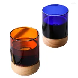 Mugs Interesting Style 280ml Creative With Anti-Scald Wooden Base Coffee Milk Mug Beer Vodka Shochu Soda Cup Fashion Drinkware