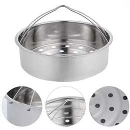 Double Boilers Steam Rack Stainless Steel Steaming Steamer Bowl Basket Pot Kitchen Supplies With Handles Heating Tool Round