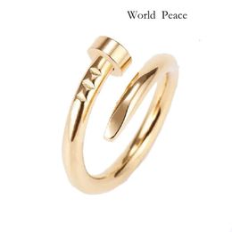 Love Rings Womens Luxury Jewelry Titanium Steel Nail Ring Fashion Casual Ladies Gift With CZ Diamond Valentine's Day Proposal Gift 244