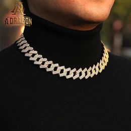 14Mm 18" VVS Moissanite Iced Out Cuban Link Chain Necklace Wholesale Arc Sterling Sier Hip Hop Fine Jewellery