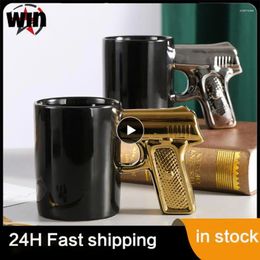 Mugs Easy To Clean Ceramic Coffee Cup Safe And Healthy Personalised Mug 3d Mould Glaze Comfortable Grip Pistol