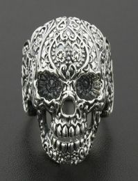 Solid 925 Sterling Silver Skull Ring Mens Biker Rock Punk Style US Size 8 to 127654294