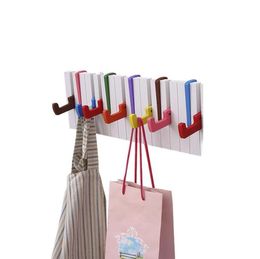 Piano Keyboard Design Hanger with 7 Hook Colourful Creative Scarf Hat Rack Key Holder Wall Mounted Coat Rack3127962