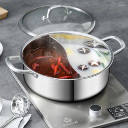 Pans Thickened Double Bottom Double-flavor Pot Seafood Soup Household Stainless Steel Basin