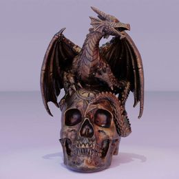 New Product Flying Skull Statue Resin Craft Garden Desktop Sculpture Dragon Decoration