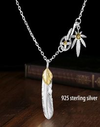 Necklaces Takahashi Goros Jewellery 925 Sterling Pendant Feather Charm Vintage Thai Silver Eagle Chain for Men and Women Y13636362