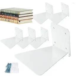 Decorative Plates Invisible Bookshelf Metal Book Shelf Set Of 6 Multipurpose Wall Mounted Heavy-Duty For Home Office