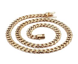 GNAYY Jewellery Top Quality Punk style stainless steel Cuban curb chain necklace Gold tone 15mm 76cm 30 inch mens hip hop270m9751368