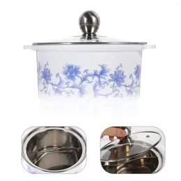 Double Boilers Small Pot Divider Stainless Steel Shabu Pots Stock Soup Cooking Handle Lid Milk Warmer Pasta