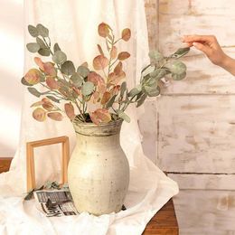 Decorative Flowers Artificial Apple Leaves Dried Plant Autumn Green Wedding Table Livingroom Garden Decoration Party Display Leaf