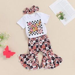 Clothing Sets Mamas Girl Baby Clothes Born Outfit Short Sleeve Romper Bell-Bottoms Pants Summer Infant Mother S Day Outfits