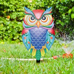 Iron Art Outdoor Courtyard Garden Insertion Colourful Owl Metal Crafts Ground Decoration