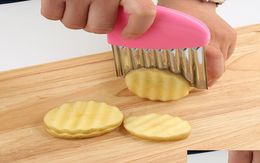 Fruit Vegetable Tools Stainless Steel Vegetable Wavy Cutter Slicer Potato Carrot Crinkle French Fries Making Knife Kitchen Fruit T3835596