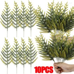 Decorative Flowers Artificial Green Cypress Tree Leaf Pine Needle Leaves Branch For Christmas Wreath Home Decor Xmas Year Gifts Box