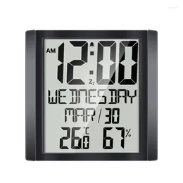 Decorative Figurines Large Screen Wall Clock Home Temperature And Humidity Metre Alarm Living Room Digital Electronic