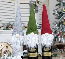 3 Styles Christmas Faceless Doll Wine Bottle Case Nordic Land God Santa Claus Champagne Wine Bottle Cover New Year Decoration XD226034292
